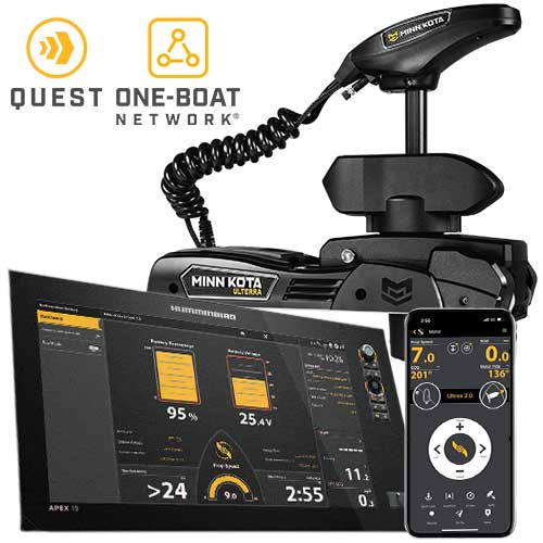 Connectivité humminbird et one-boat network du moteur avant Minn Kota Ulterra Quest